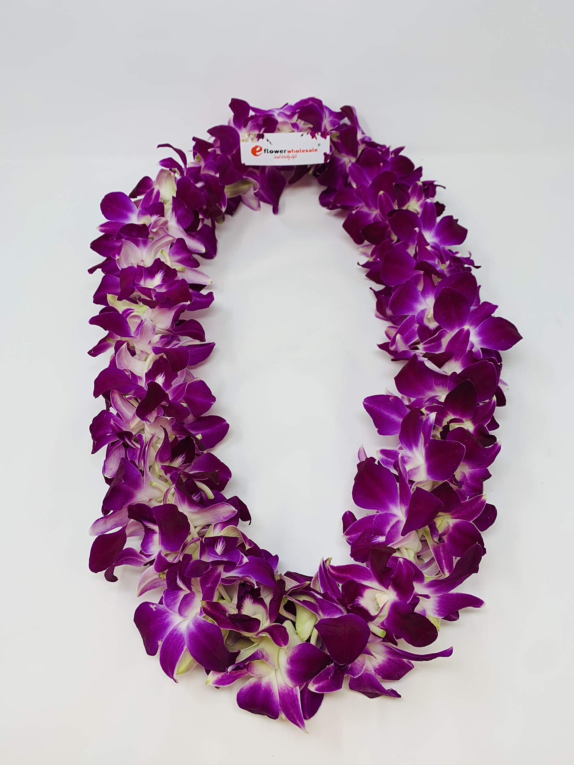 eflowerwholesale - Fresh Hand Made Dendrobium Orchid Lei Purple